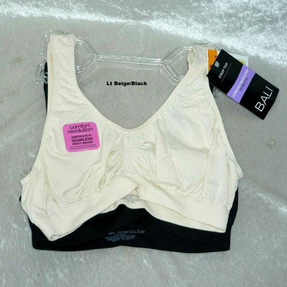 Bali Comfort Revolution Bras 2-pk. Seamless Microfiber Crop Top Set size-S NEW - Picture 4 of 10